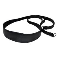 Leather strap M, black with shoulder section