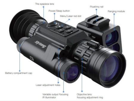 Sytong HT-60LRF 3-8X 200M nigh vision riflrscope with rangefinder img 4