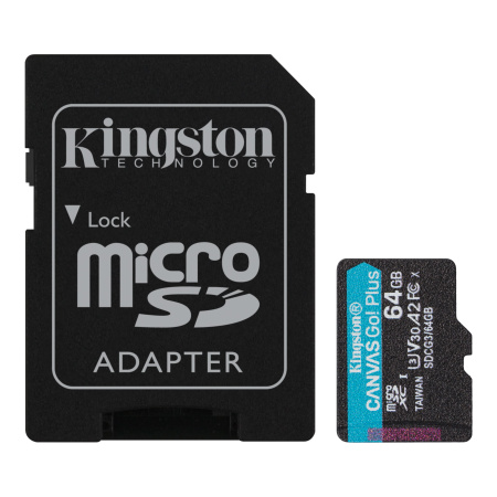 Kingston 64 GB microSDXC Canvas Go Plus 1 card img 1