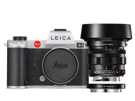 Leica SL2, sudraba, komplekts ar Leica Noctilux-M 50 f/1.2 ASPH. un Leica M-Adapter L img 0
